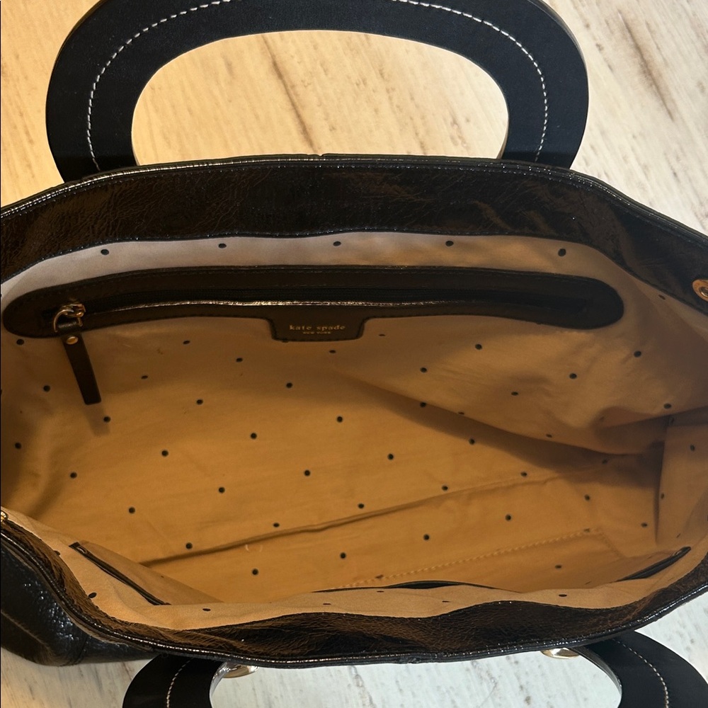 Kate Spade Black Leather Clutch with Gold Accents - Picture 3 of 4